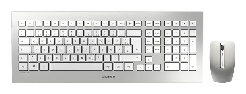 CHERRY DW 8000 Keyboard and Mouse Set - Silver|White