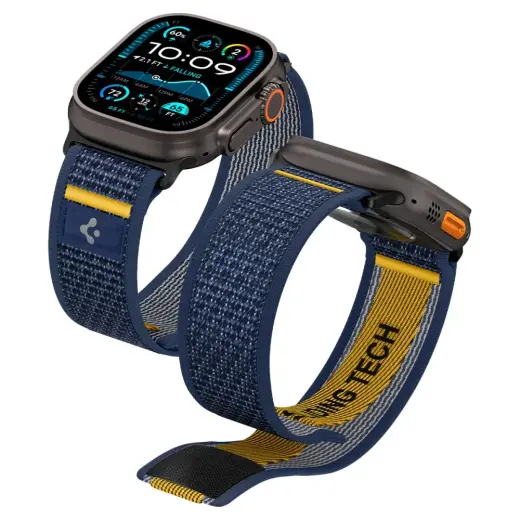 Spigen Athlex Air išmaniojo laikrodžio dirželis Apple Watch 8/9/10/11/SE/Ultra (44/45/46/49 mm) | nailoninis | tamsiai mėlynas