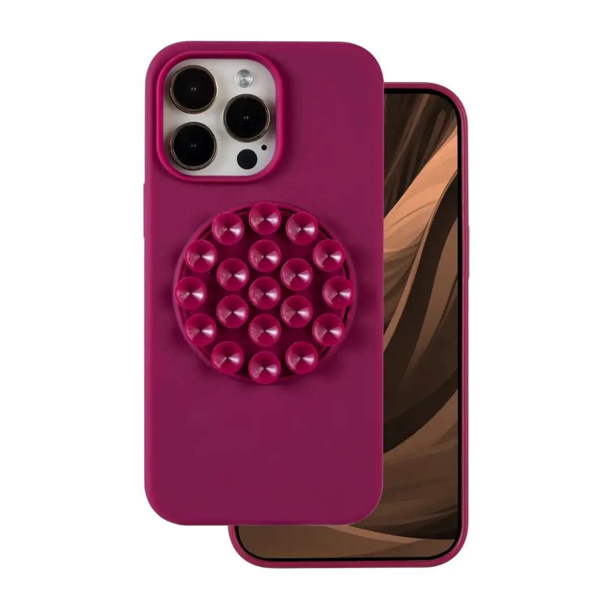 Silicone Stick case for iPhone 16 Pro Max 6,9" maroon
