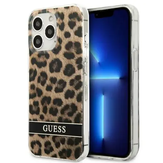 Guess GUHCP13XHSLEOW iPhone 13 Pro Max 6,7"brązowy|brown hardcase Leopard