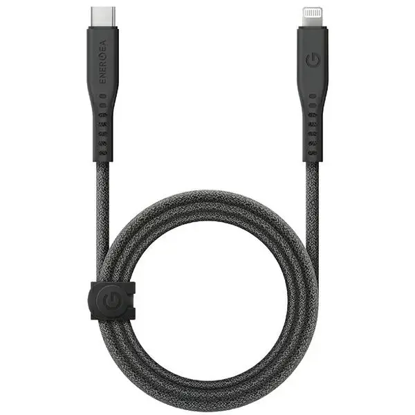 ENERGEA Flow datu pārraides un uzlādes vads | MFI | USB-C uz Lightning | 60W | 1.5m | melns