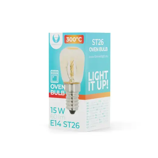 Oven Light bulb E14 ST26 15W 230V 60lm 300° Forever Light