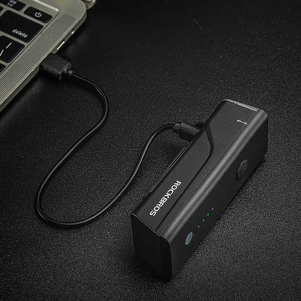 Rockbros 24510003001 Front Bike Light 260 lm + USB-C - USB-A Cable - Black