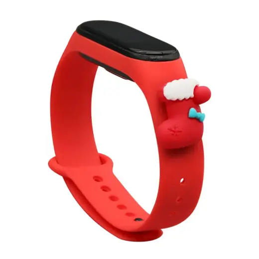Xmas nutikella rihm Xiaomi Mi Band 3/4 jaoks | silikoonist | punane