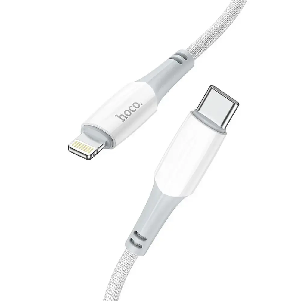 HOCO X70 datu pārraides un uzlādes vads | USB-C uz Lightning | PD | 20W | 1m | balts
