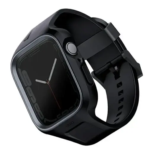 UNIQ Monos išmaniojo laikrodžio dirželis Apple Watch (44/45 mm) | silikoninis | juodas