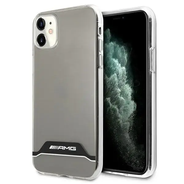 AMG AMHCN61TCBW iPhone 11 6,1" przezroczysty|transparent hardcase Electroplate Black&White