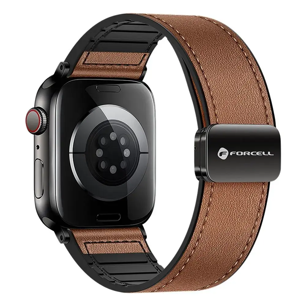 Forcell F-Design FA21 viedpulksteņa siksniņa priekš Apple Watch (38/40/41 mm) | mākslīgā āda | brūna