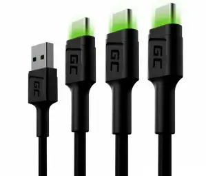 Green Cell 3-in-1 data transfer and charging cable | USB-A to USB-C | 2m
