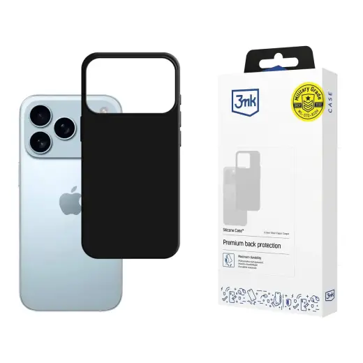 3mk Silicone Case for iPhone 17 Pro Max - Black