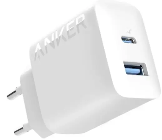 Anker travel charger | 20W | USB-A, USB-C | white