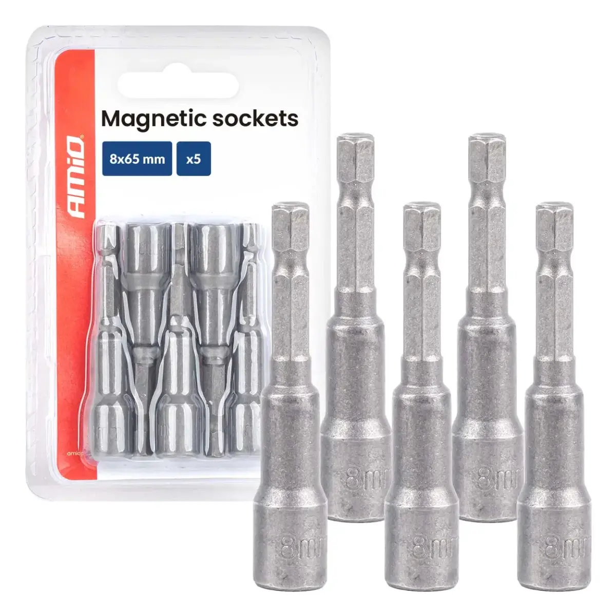 Magnetic sockets 5el. 8×65mm AMIO-04938