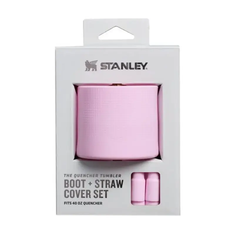 Aizsargpārvalka un salmiņu vāciņu 2 gab. komplekts termokrūzēm 1,18L The Quencher Boot + Straw Topper rozā