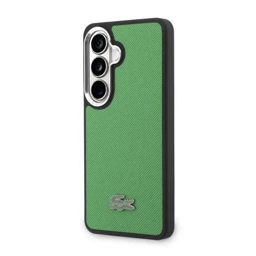 Lacoste Petit Pique Metal Logo telefono dėklas Samsung Galaxy S26+ (S947) žalias