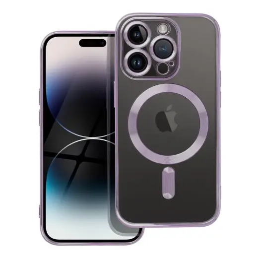 Electro Mag telefono dėklas su MagSafe palaikymu iPhone 14 Pro violetinis