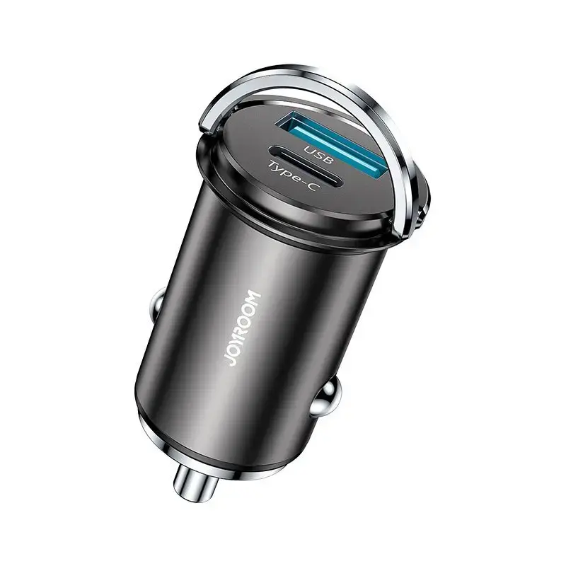 Joyroom C-A45 20W Mini 2-port Ring-Pull Fast Car Charger Tarnish