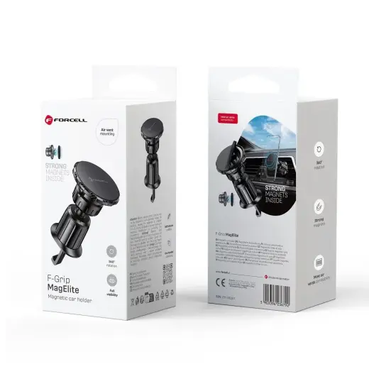 Magnetic car phone holder Forcell F-Grip MagElite air vent black