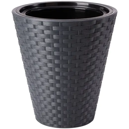 Flower pot Rattan 40cm, grey