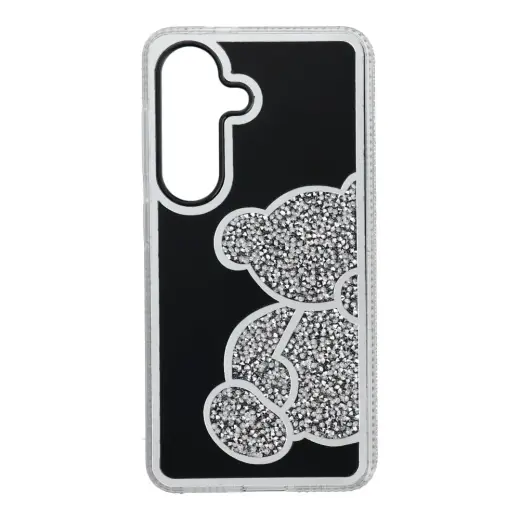 Teddy Bear telefono dėklas Samsung Galaxy S26 (S942) sidabrinis (pliušinis meškiukas)