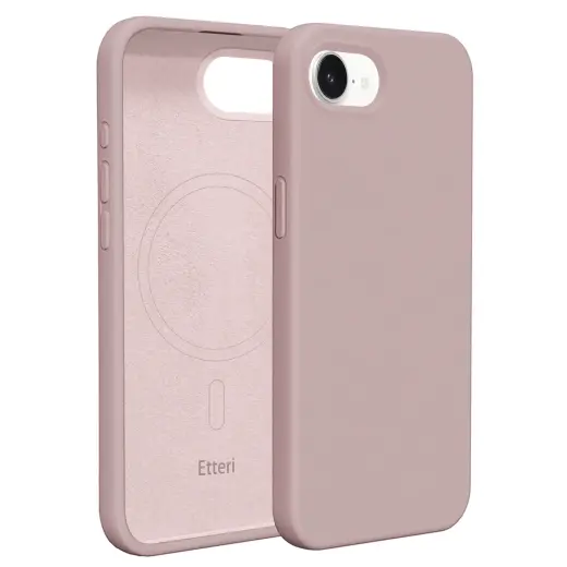 Etteri Silicone telefono dėklas su MagSafe palaikymu iPhone 16e rožinis