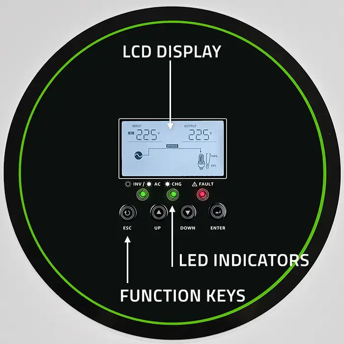 Qoltec Hybrid Solar Inverter Off-Grid 3500W | 100A | 24V| MPPT | BMS |  AGM GEL LiFePO4 | Wi-Fi option | Sinus | Power factor 1.0