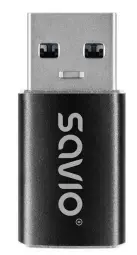 Adapteris Savio AK-81 USB-A to USB-C Black