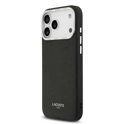 Lacoste PU Leather Champs Elysees MagSafe Case for iPhone 17 Pro Max Black
