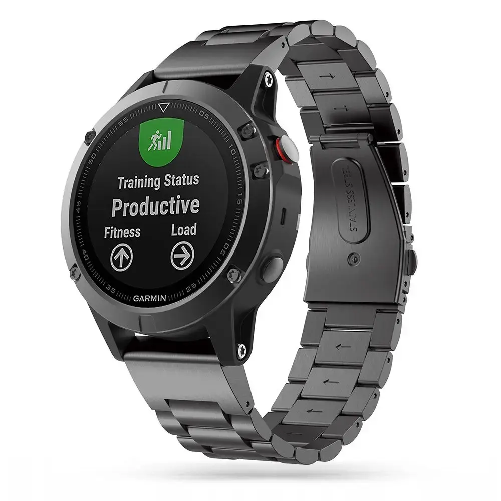 Tech-Protect Stainless Bracelet for Garmin Fenix ââ5|6|6 Pro|7 - Black