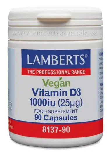 Lamberts Vegan Vitamina D3 1000 Ui 90 Caps