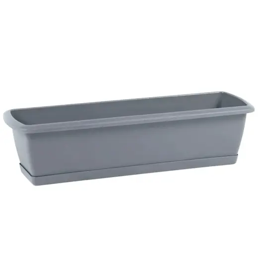 Balcony box 60cm with saucer, grey