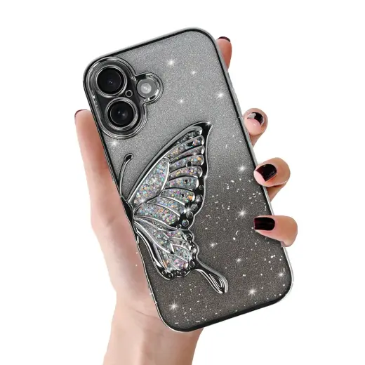 Tel Protect Butterfly Water telefoni ümbris iPhone 17 hõbedane