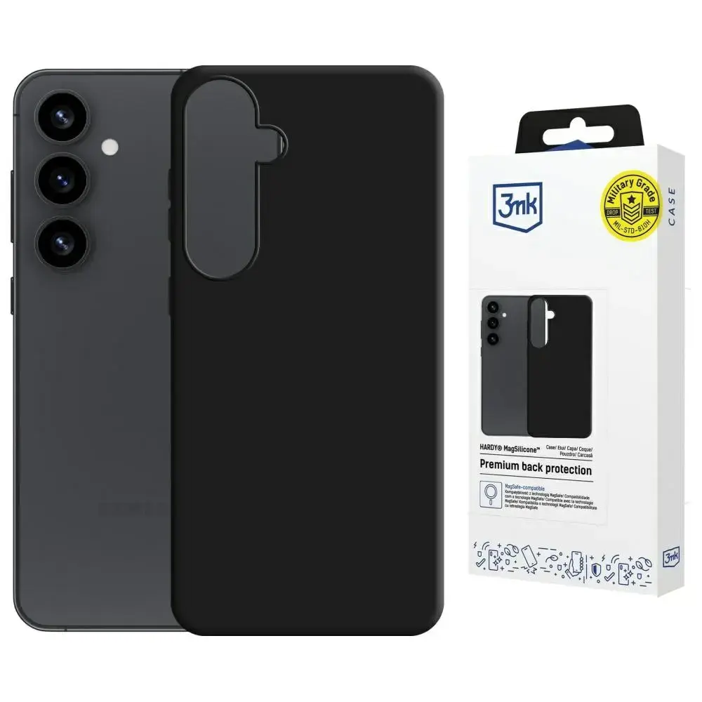 3MK Hardy MagSilicone Case for Samsung Galaxy S25 Black