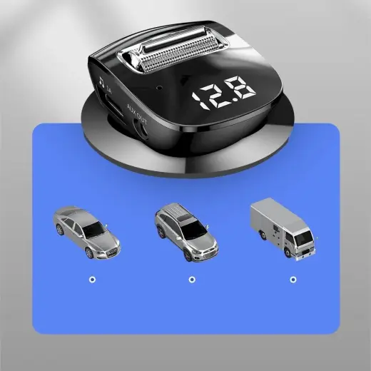 Baseus F40 Bluetooth audio transmitter streamer with AUX plug 2x USB car charger 15W 2A black (CCF40-A01)