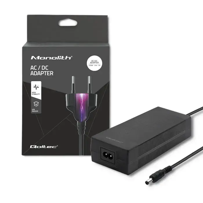 Qoltec Desktop power supply 120W | 24V | 5A | 5.5*2.5 + power cable