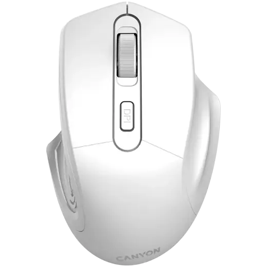 CANYON MW-15, 2.4GHz Wireless Optical Mouse with 4 buttons, DPI 800/1200/1600, Pearl white, 115*77*38mm, 0.064kg
