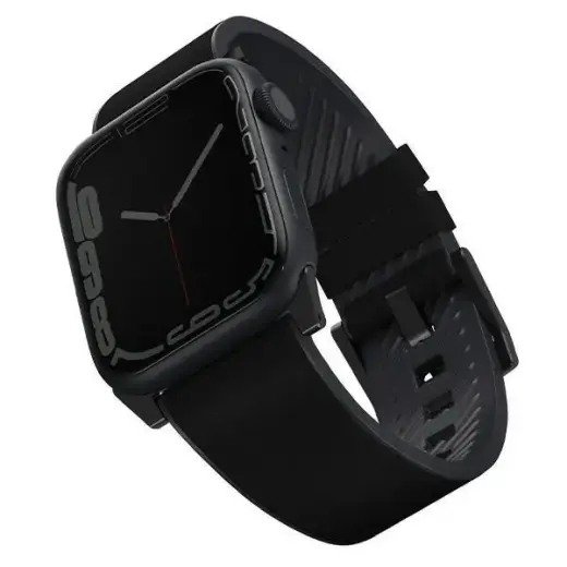 UNIQ Straden viedpulksteņa siksniņa priekš Apple Watch (42/44/45 mm) | āda | melna