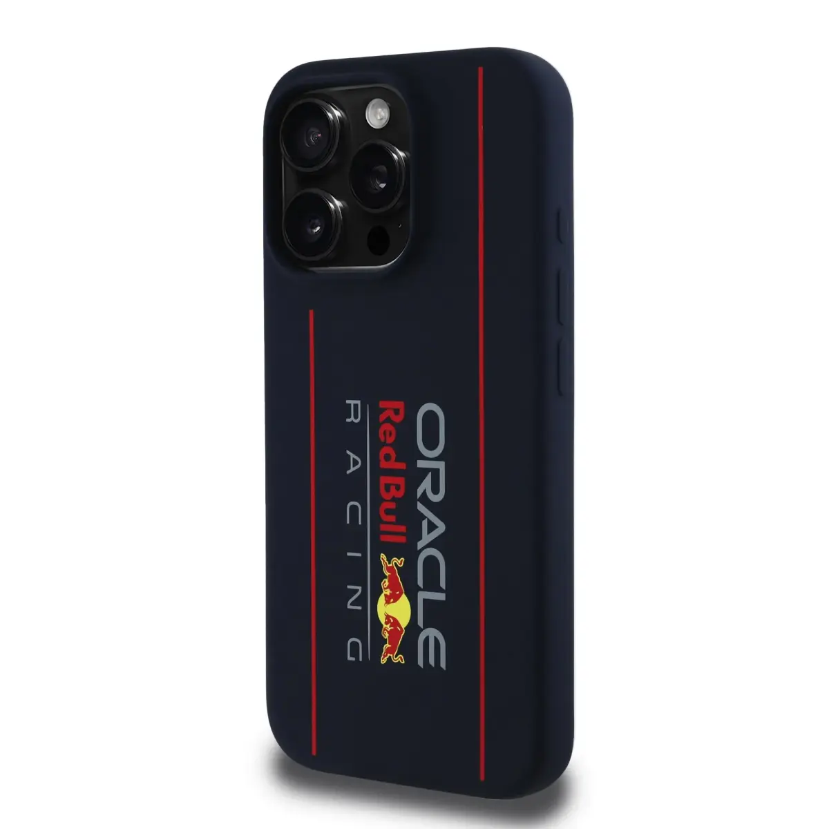 Red Bull Silicone Vertical Logo phone case for iPhone 15 Pro Navy with MagSafe support