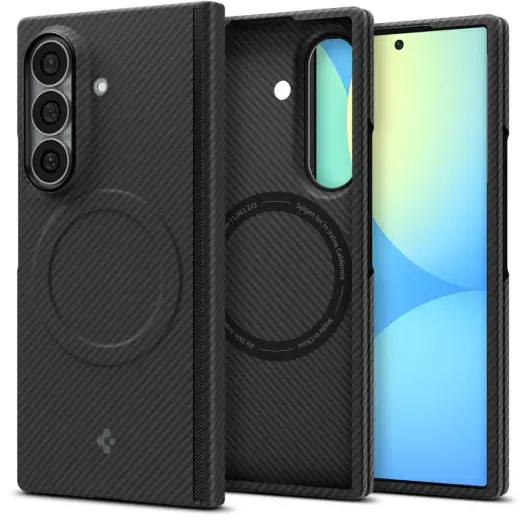 Spigen AirSkin Aramid чехол с поддержкой MagSafe для телефона Samsung Galaxy Z Fold 8 Ultra (F976) чёрный