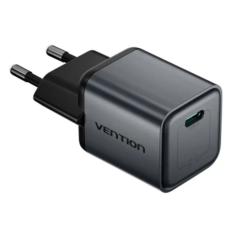 Vention 20W tīkla lādētājs | USB-C | GaN | pelēks
