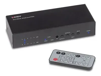 Lindy 4x2 HDMI 2.0 18G Matrix Switch - video|audio switch