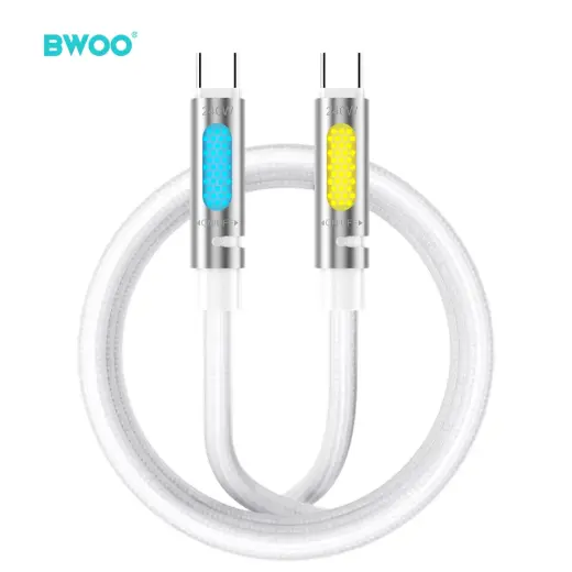 BWOO X325C-C datu pārraides un uzlādes vads | USB-C uz USB-C | 240W | balts