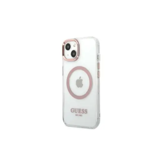 Guess case for iPhone 13 Pro | 13 6,1" GUHMP13LHTRMP pink hard case Metal Outline Magsafe