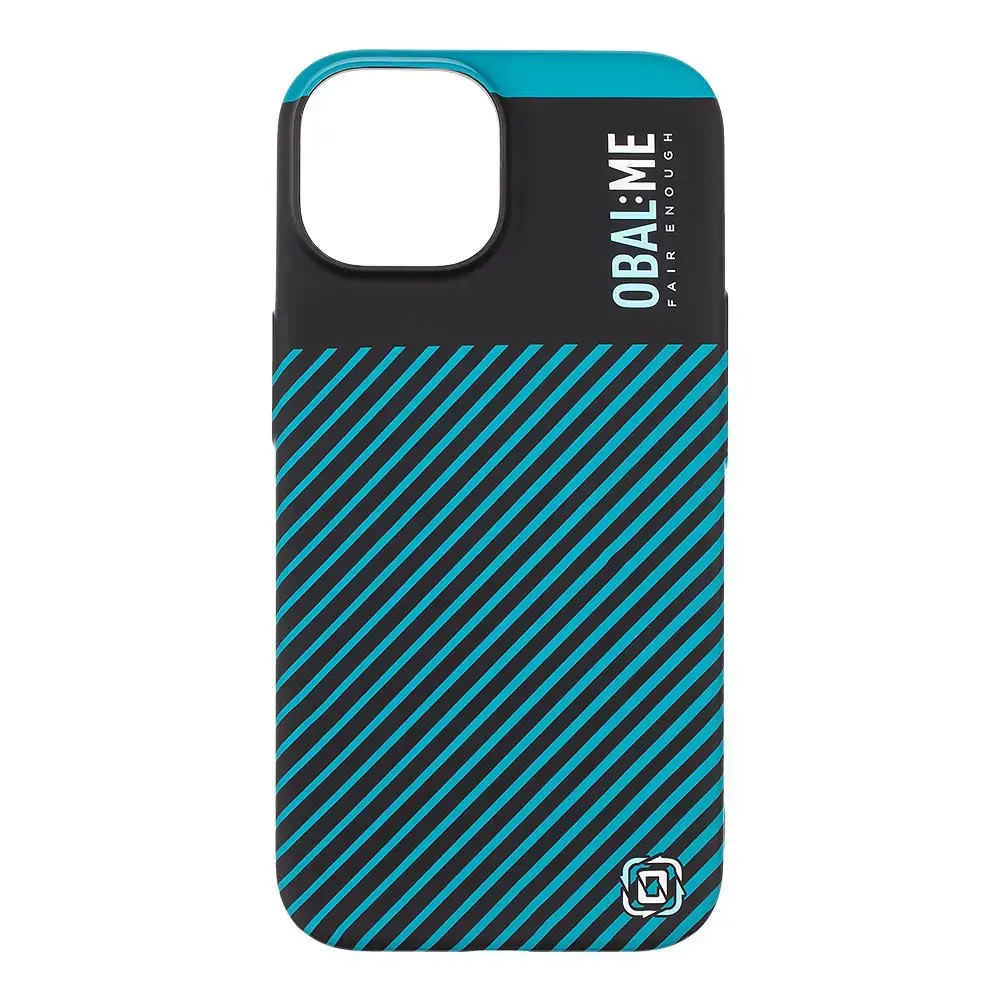 OBAL:ME Flossy Stripes Cover for Apple iPhone 15 Black|Teal