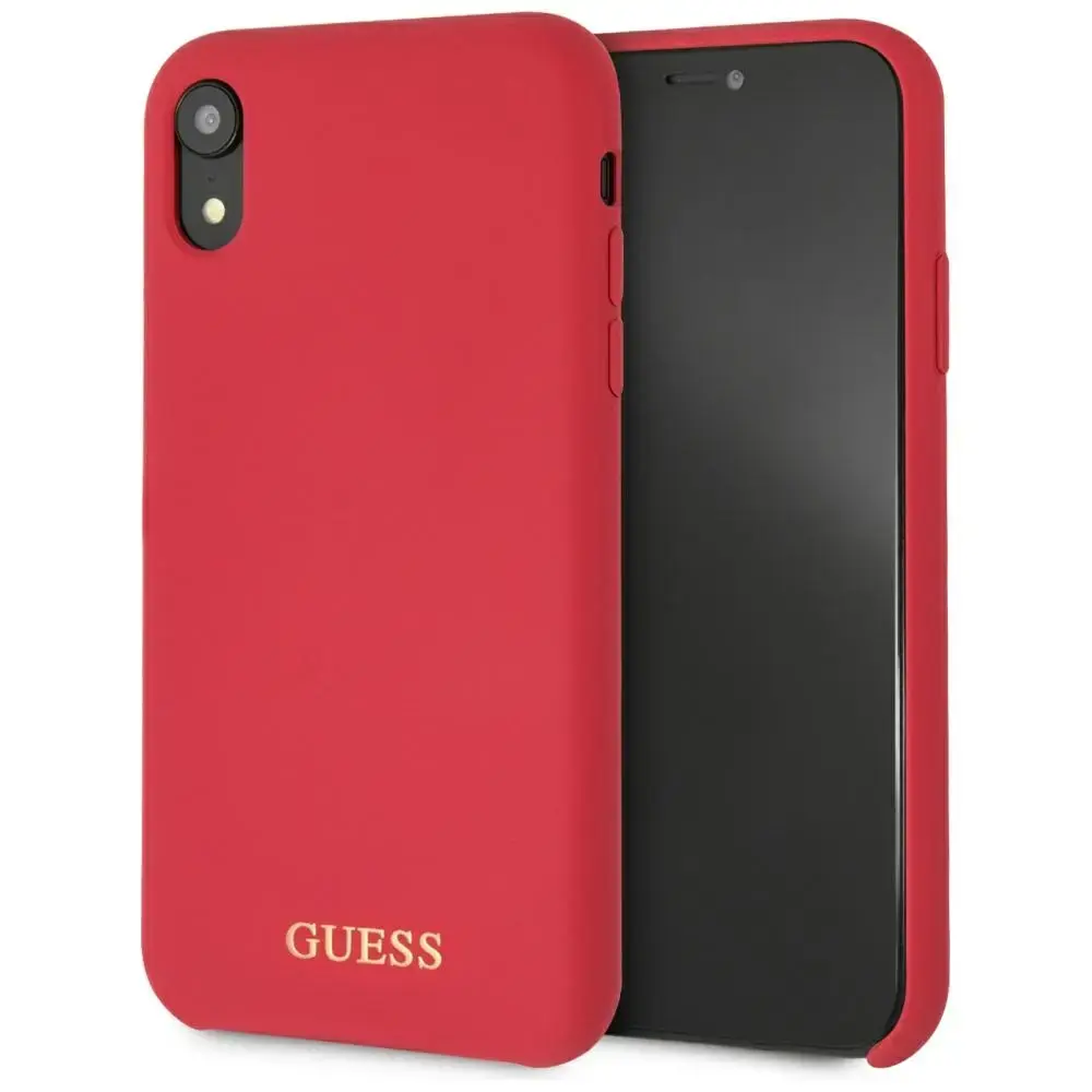 Guess Silikon telefona maciņš priekš iPhone XR sarkans cietais maciņš
