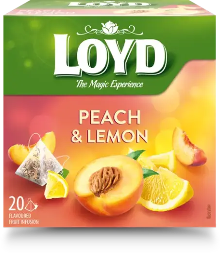 Augļu tēja LOYD ar persiku un citronu garšu, 20 x 2g