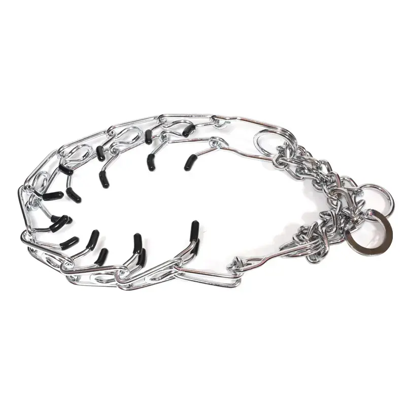 Metal collar with stimulating rubber tips, 4.0x60cm
