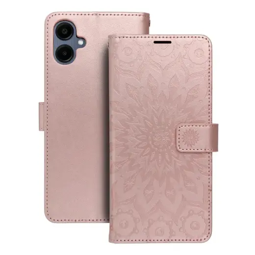 MEZZO mandala knyginio tipo telefono dėklas Samsung Galaxy A06 4G (A065) rožinis