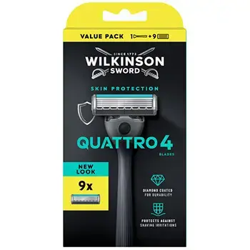 Wilkinson Sword Quattro 4 Skin Protection - Holicí strojek + 9 hlavic