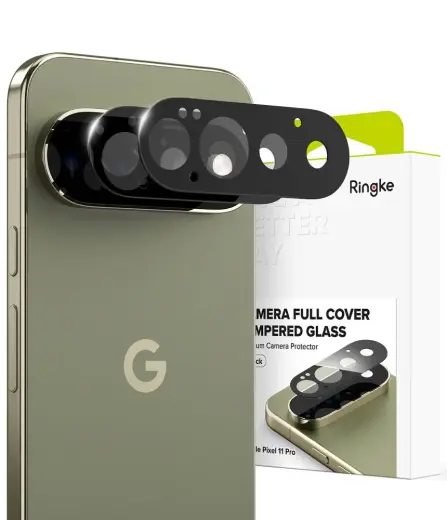Ringke Camera Full Cover kaamera kaitseklaas telefonile Google Pixel 11 Pro must (2 tk.)