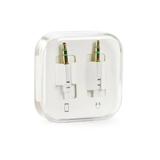 Cable AUX Jack 3,5 mm (male) to Jack 3,5 mm (male) BOX 1 m white